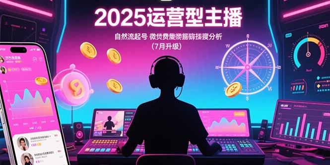 2025运营型主播：自然流起号，微付费投放技巧，罗盘数据深度解析(7月更新-网赚知识点
