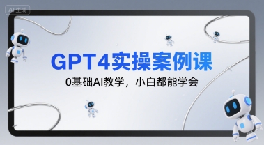 GPT4实操案例课，0基础AI教学，小白都能学会-网赚知识点