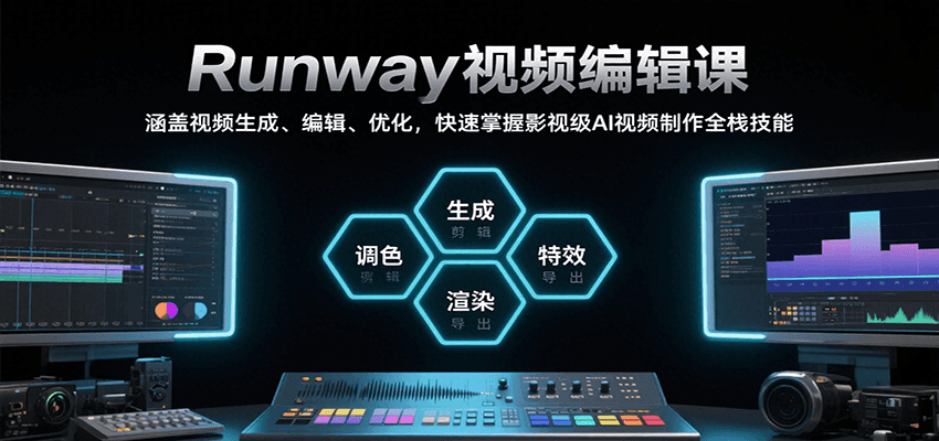 Runway视频编辑课，涵盖视频生成、编辑、优化，快速掌握影视级AI视频制作全栈技能-网赚知识点