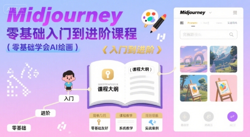 midjourney零基础入门到进阶课程，零基础学会AI绘画-网赚知识点