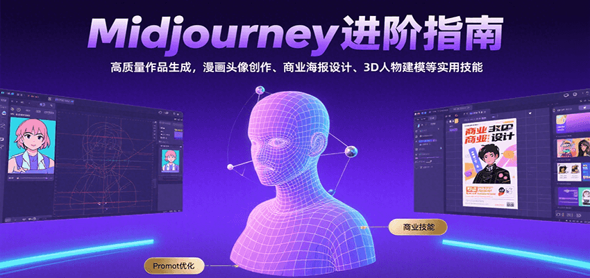 Midjourney进阶指南:高质量作品生成,漫画头像创作、商业海报设计、3D人物建模等-网赚知识点