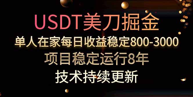 USDT美刀掘金，单人每日收益800-3000，稳定运行8年-网赚知识点