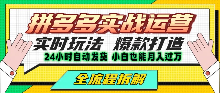 拼多多最新实战运营高投产：长久稳定项目，单店利润一天三位数-网赚知识点