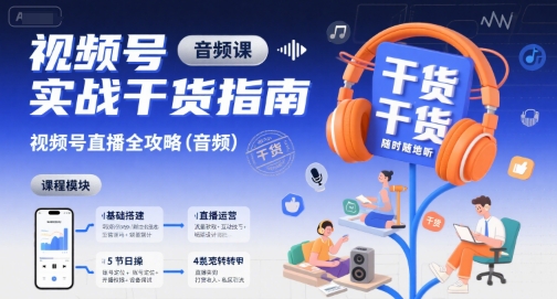 视频号实战干货指南，视频号直播全攻略(音频)-网赚知识点