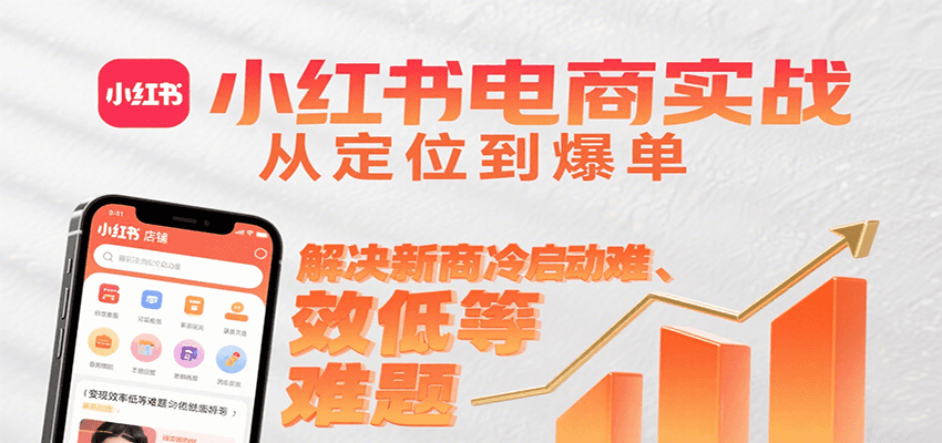 小红书电商实战，从定位到爆单解决新商冷启动难、变现效率低等难题-网赚知识点