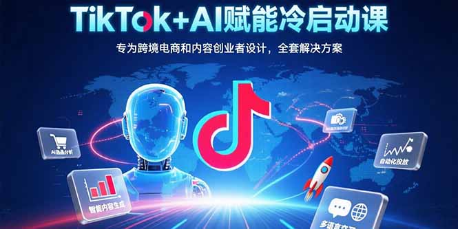 TikTok+AI赋能冷启动课：专为跨境电商和内容创业者设计，全套解决方案-网赚知识点
