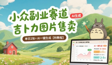 小众副业赛道 吉卜力图片售卖 单日2张+ AI一键生成【附教程】-网赚知识点