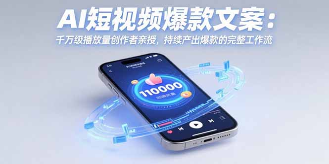 AI短视频爆款文案：千万级播放量创作者亲授，持续产出爆款的完整工作流-网赚知识点