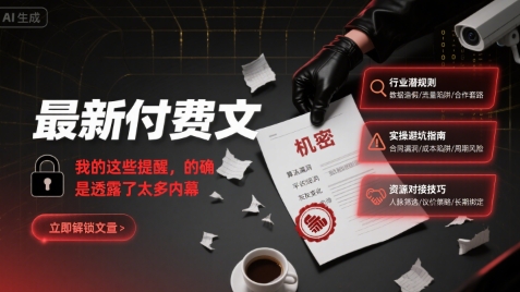 最新付费文：我的这些提醒，的确是透露了太多内幕-网赚知识点