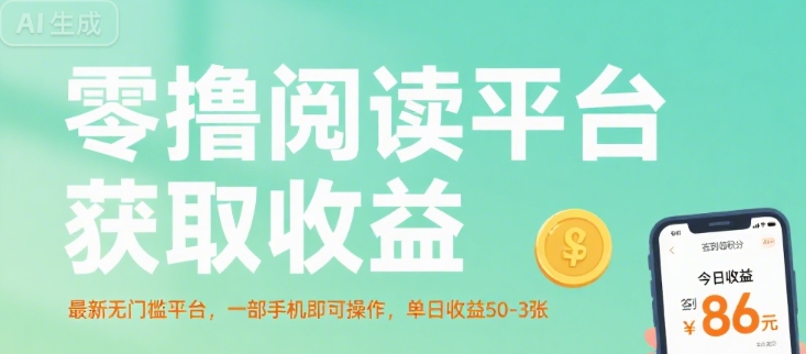 零撸阅读平台获取收益,最新无门槛平台,一部手机即可操作,单日收益50-3张【揭秘】-网赚知识点