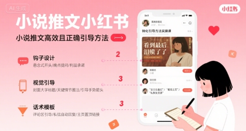 小说推文小红书高转化引导方法实操课,小说推文高效且正确引导方法-网赚知识点