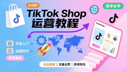 TikTok Shop从0到1运营教程，TikTok跨境电商新手必学课程-网赚知识点