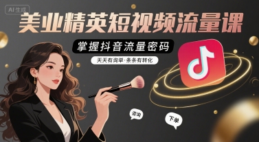 美业精英短视频流量课，掌握抖音流量密码，天天有询单，条条有转化-网赚知识点