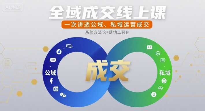 全域成交线上课，一次讲透公域、私域运营成交-网赚知识点