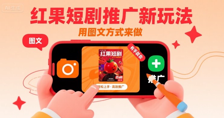红果短剧推广新玩法，用图文方式来做，有手就会-网赚知识点