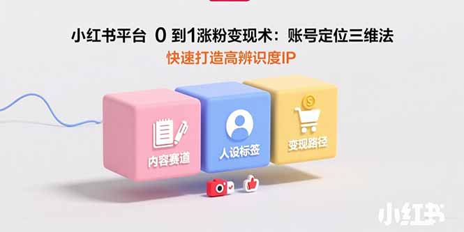 小红书平台0到1涨粉变现术：账号定位三维法，快速打造高辨识度IP-网赚知识点