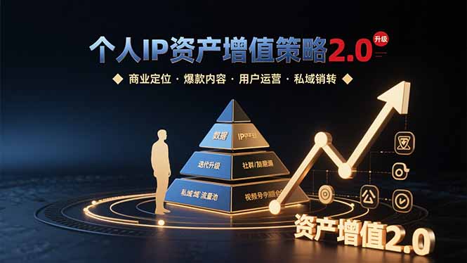 个人IP资产增值策略2.0 拆解商业定位/爆款内容/用户运营/私域销转四大模块-网赚知识点