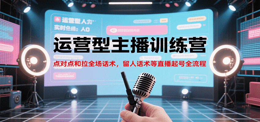 运营型主播训练营，点对点和拉全场话术，留人话术等直播起号全流程(更新8月)-网赚知识点