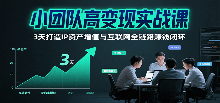 小团队高变现实战课，3天打造IP资产增值与互联网全链路赚钱闭环(第二期)-网赚知识点