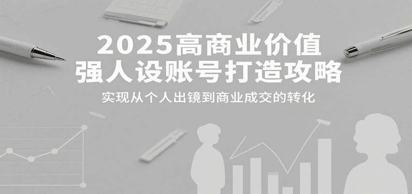 2025高商业价值强人设账号打造攻略，实现从个人出镜到商业成交的转化-网赚知识点