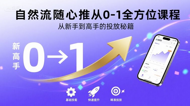 自然流随心推从0-1全方位课程，从新手到高手的投放秘籍-网赚知识点