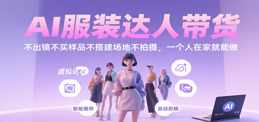AI服装达人带货，不出镜不买样品不搭建场地不拍摄，一个人在家就能做-网赚知识点