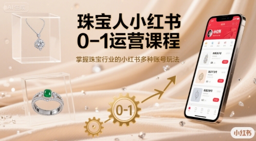 珠宝人小红书0-1运营课程，掌握珠宝行业的小红书多种账号玩法-网赚知识点