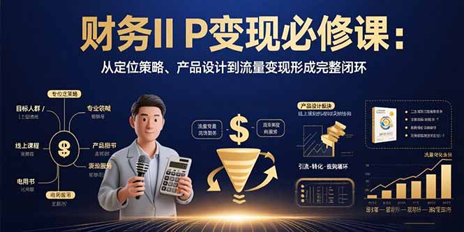 财务IP变现必修课：从定位策略、产品设计到流量变现形成完整闭环-网赚知识点