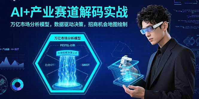 AI+产业赛道解码实战：万亿市场分析模型，数据驱动决策，招商机会地图绘制-网赚知识点