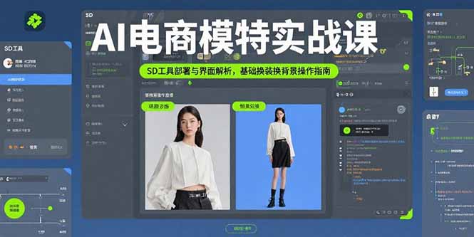 AI电商模特实战课，SD工具部署与界面解析，基础换装换背景操作指南-网赚知识点
