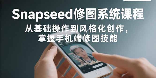 Snapseed修图系统课程：从基础操作到风格化创作，掌握手机端修图技能-网赚知识点