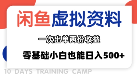 闲鱼虚拟资料新变现玩法，信息差项目，一次出单两份收益，无需囤货，可批量矩阵，零基础小白也能日入多张-网赚知识点