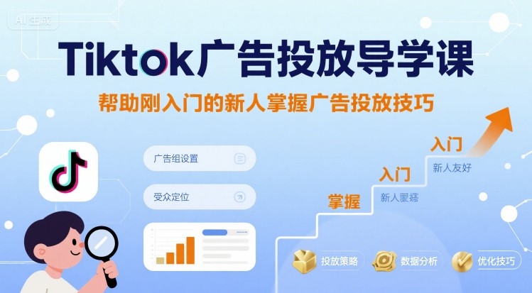 Tiktok广告投放导学课，帮助刚入门的新人掌握广告投放技巧-网赚知识点