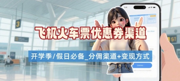 学生党必看！机票火车票优惠券申请渠道 + 项目打法，开学季节日速存-网赚知识点