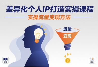 差异化个人IP打造实操课程，实操流量变现方法-网赚知识点