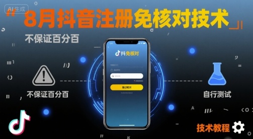 8月抖音注册免核对技术,不保证百分百,自测-网赚知识点