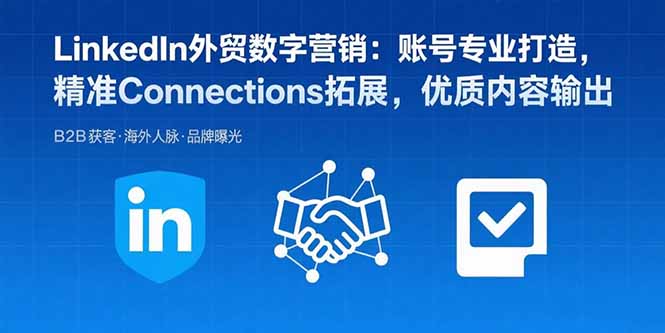 LinkedIn外贸数字营销：账号专业打造，精准Connections拓展，优质内容输出-网赚知识点
