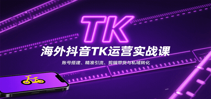 海外抖音TK运营实战课：账号搭建、精准引流、剪辑带货与私域转化-网赚知识点