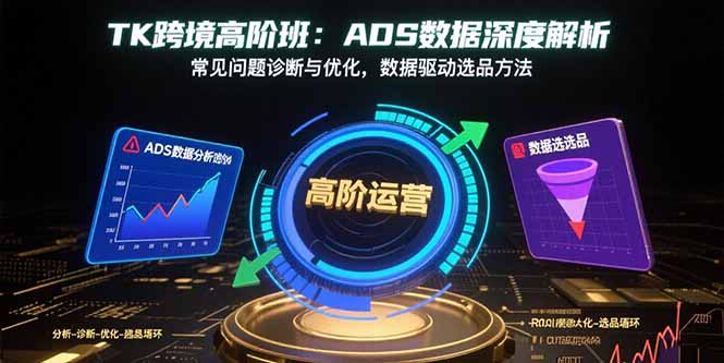TK跨境高阶班：ADS数据深度解析，常见问题诊断与优化，数据驱动选品方法-网赚知识点