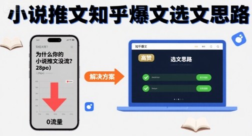 为什么你的小说推文没流量？小说推文知乎爆文选文思路-网赚知识点