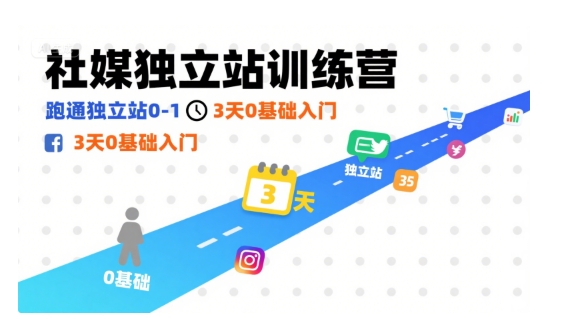社媒独立站训练营，跑通独立站0-1，3天0基础入门-网赚知识点
