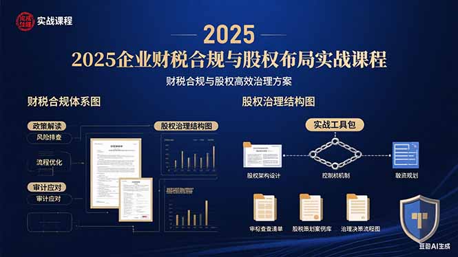 2025企业财税合规与股权布局的实战课程：财税合规与股权高效治理方案-网赚知识点