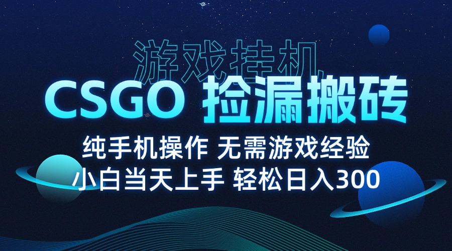 8月最新游戏搬砖,CSGO纯挂机,不需要玩游戏,实现真挂机,月入1W+-网赚知识点