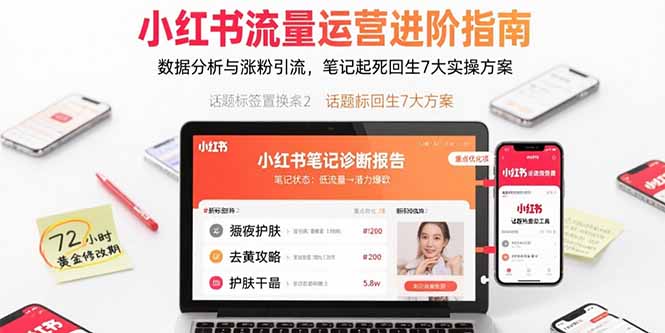 小红书流量运营进阶指南，数据分析与涨粉引流，笔记起死回生7大实操方案-网赚知识点