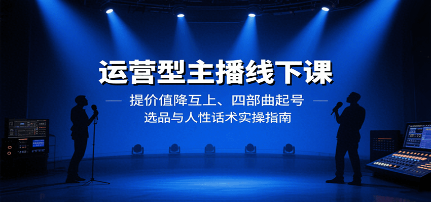 运营型主播线下课：提价值降互上、四部曲起号、选品与人性话术实操指南-网赚知识点